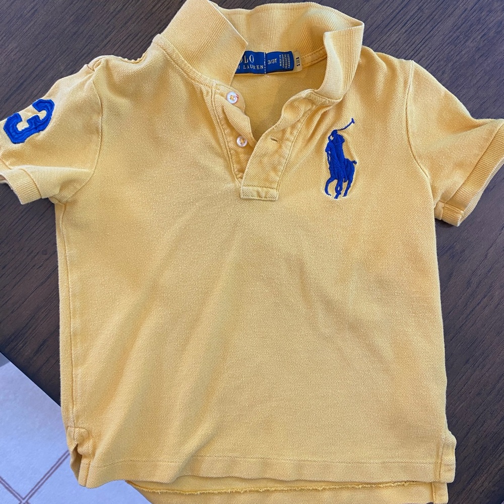 Ralph Lauren Yellow Polo Shirt with Blue Embroidery